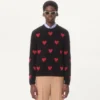 Mohair Wool And Lurex Sweater With Heart Jacquard Pattern