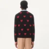 Mohair Wool And Lurex Sweater With Heart Jacquard Pattern