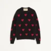 Mohair Wool And Lurex Sweater With Heart Jacquard Pattern