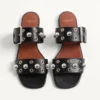 Nellcôte Slide Sandal In Grainy Calfskin