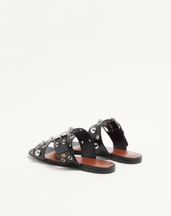 Nellcôte Slide Sandal In Grainy Calfskin