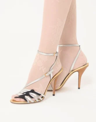 Nodine Sandal In Laminated Nappa 100mm