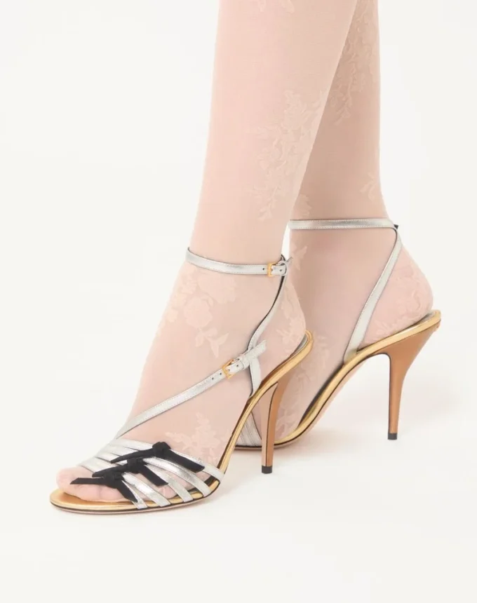 Nodine Sandal In Laminated Nappa 100mm