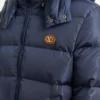 Nylon Hooded Down Jacket With Vlogo Patch Nylon Hooded Down Jacket With Vlogo Patch