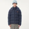 Nylon Hooded Down Jacket With Vlogo Patch Nylon Hooded Down Jacket With Vlogo Patch