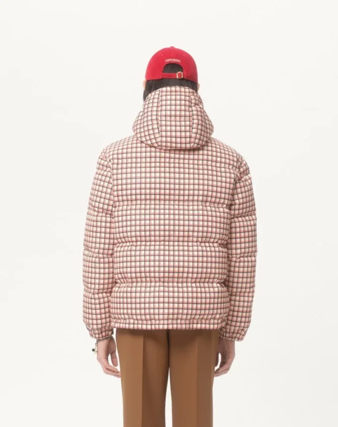 Nylon Hooded Down Jacket With Vlogo Patch Nylon Hooded Down Jacket With Vlogo Patch