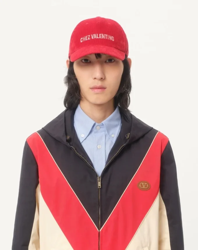 Nylon Hooded Windbreaker With Vlogo Patch