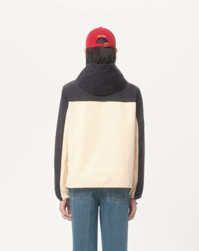 Nylon Hooded Windbreaker With Vlogo Patch