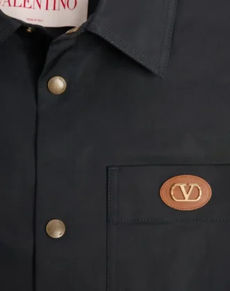 Nylon Shirt Jacket With Patch VLogo