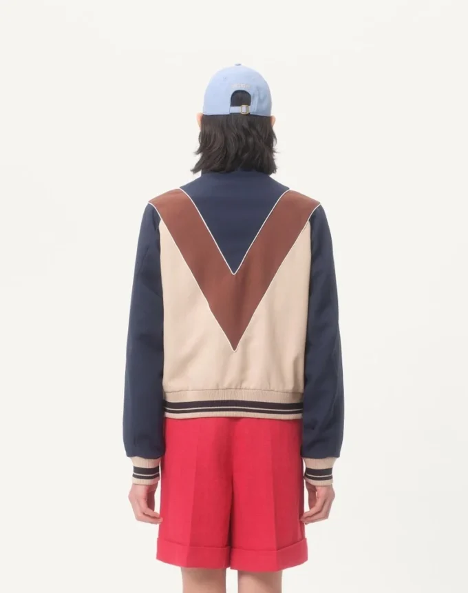 Nylon Sweatshirt With Zip And Vlogo Patch Nylon Sweatshirt With Zip And Vlogo Patch