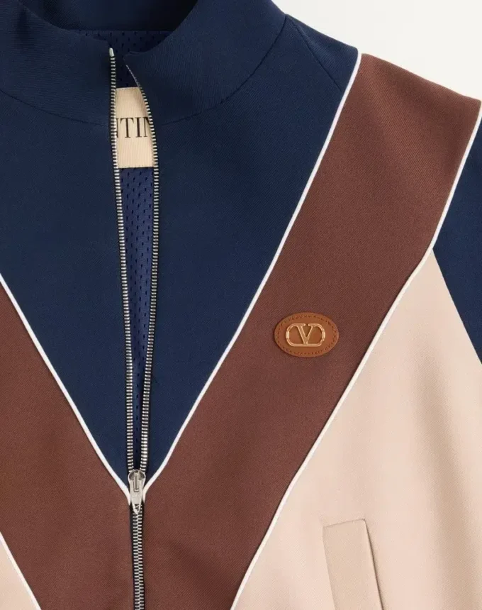 Nylon Sweatshirt With Zip And Vlogo Patch Nylon Sweatshirt With Zip And Vlogo Patch