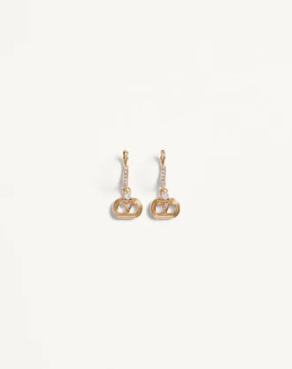 Oval Metal Earrings With Swarovski® Crystals