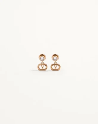 Oval Metal Earrings With Swarovski® Crystals