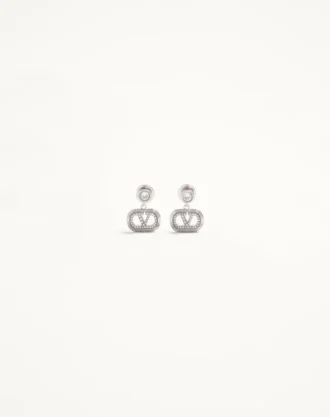 Oval Metal Earrings With Swarovski® Crystals