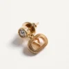 Oval Metal Earrings With Swarovski® Crystals