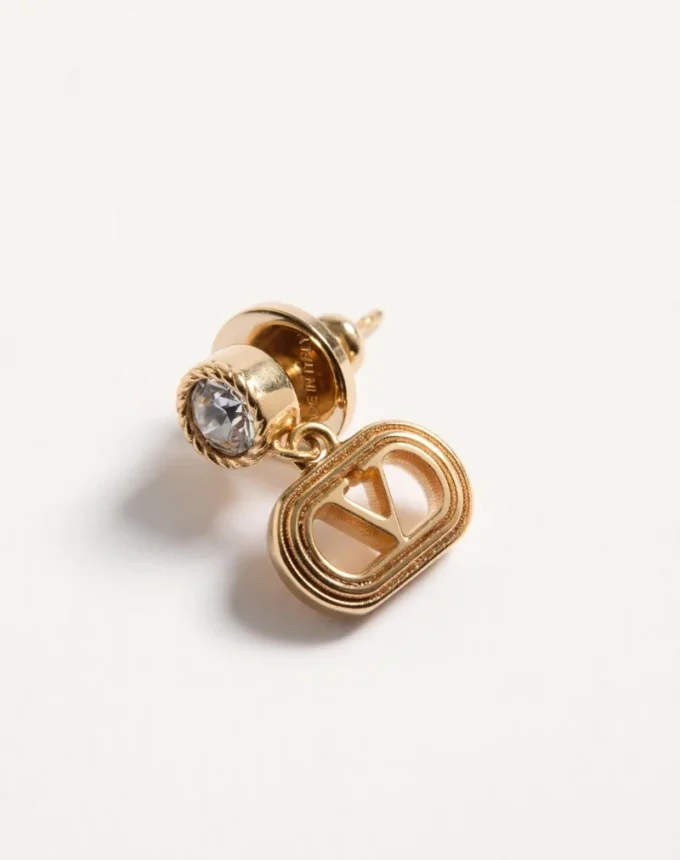 Oval Metal Earrings With Swarovski® Crystals