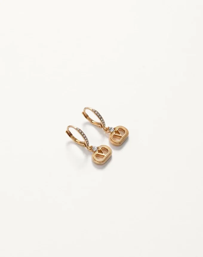 Oval Metal Earrings With Swarovski® Crystals