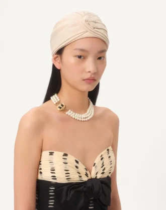 Oval Necklace In Metal, Enamel, Pearls And Swarovski® Crystals