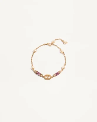 Ovalette Bracelet in Metal, Pearls and Swarovski® Crystals