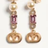 Ovalette Earrings in Metal, Pearl and Swarovski® Crystals Ovalette Earrings in Metal, Pearl and Swarovski® Crystals