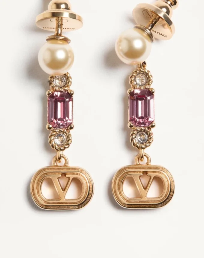 Ovalette Earrings in Metal, Pearl and Swarovski® Crystals Ovalette Earrings in Metal, Pearl and Swarovski® Crystals