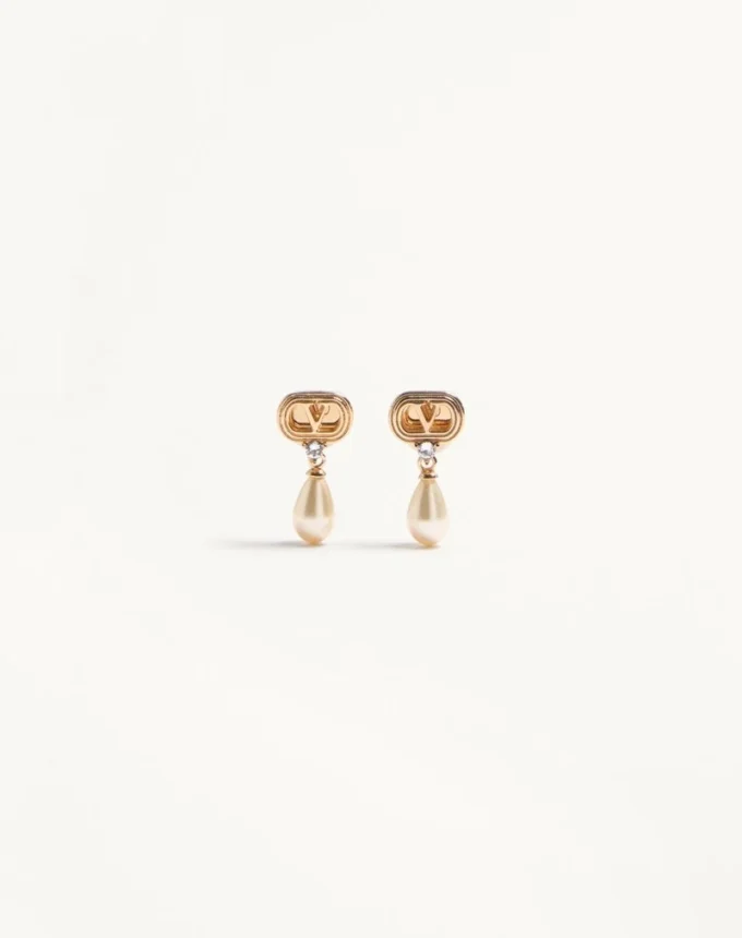 Ovalette Earrings in Metal, Pearls and Swarovski® Crystals