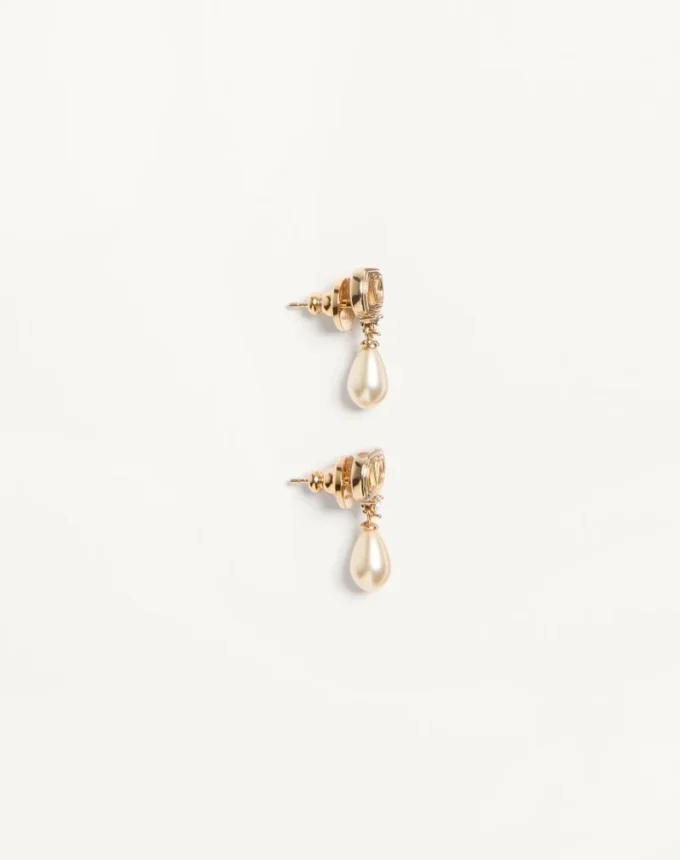 Ovalette Earrings in Metal, Pearls and Swarovski® Crystals