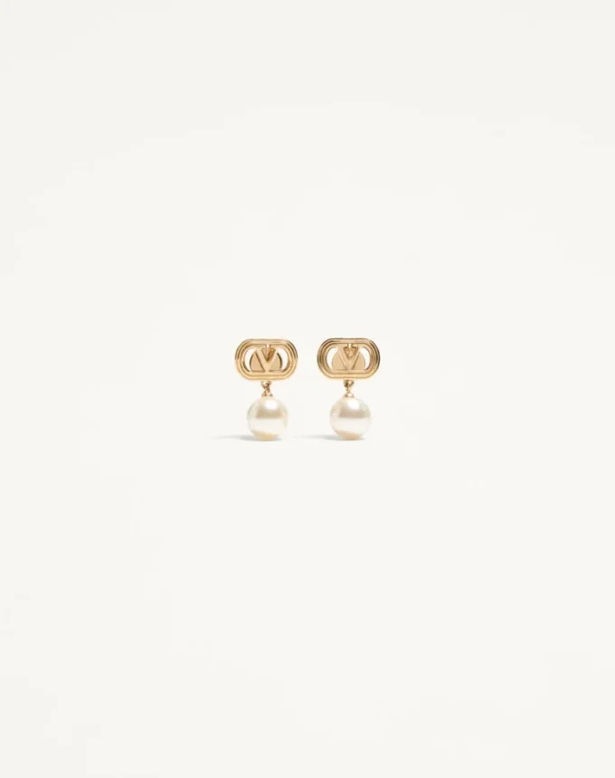 Ovalette Metal Earrings With Swarovski® Pearls Ovalette Metal Earrings With Swarovski® Pearls