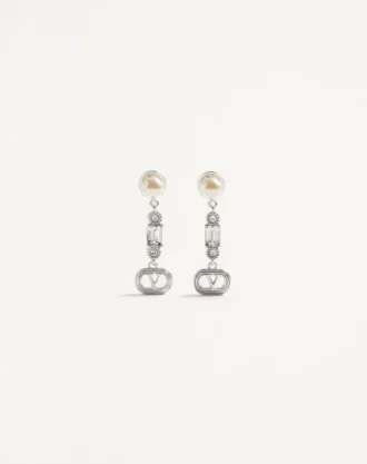 Ovalette Metal, Pearl And Swarovski® Crystal Earrings