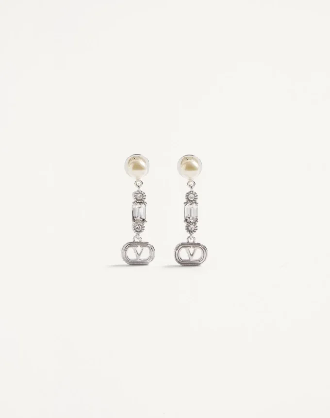 Ovalette Metal, Pearl And Swarovski® Crystal Earrings Ovalette Metal, Pearl And Swarovski® Crystal Earrings