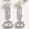 Ovalette Metal, Pearl And Swarovski® Crystal Earrings Ovalette Metal, Pearl And Swarovski® Crystal Earrings