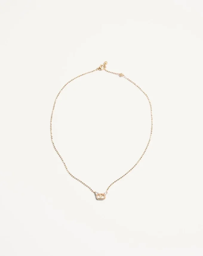 Ovalette Necklace in Metal and Swarovski® Crystals
