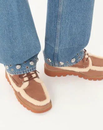 Palm Avenue Ankle Boot In Crust Leather And Wool