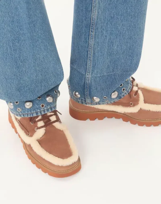 Palm Avenue Ankle Boot In Crust Leather And Wool