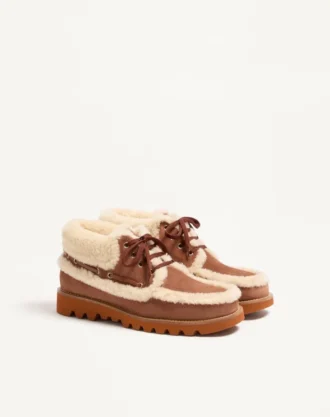 Palm Avenue Ankle Boot In Crust Leather And Wool