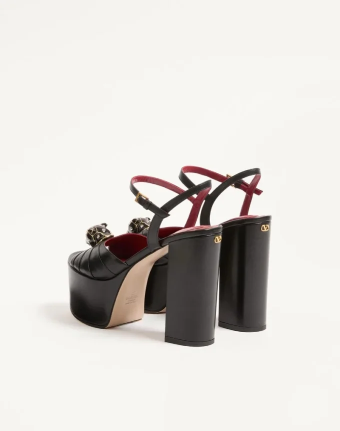 Panthea Platform Sandal in Kidskin Leather 125mm