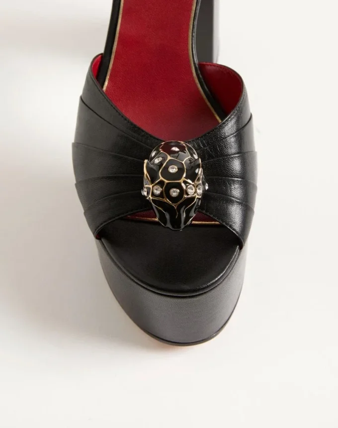 Panthea Platform Sandal in Kidskin Leather 125mm