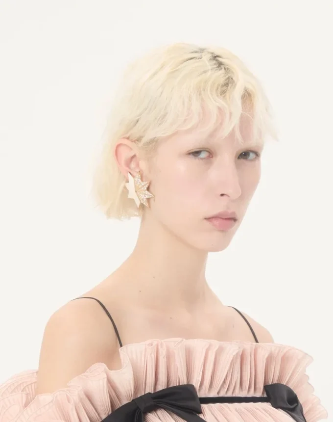 Pas Plus Earrings In Metal, Enamel And Swarovski® Crystals