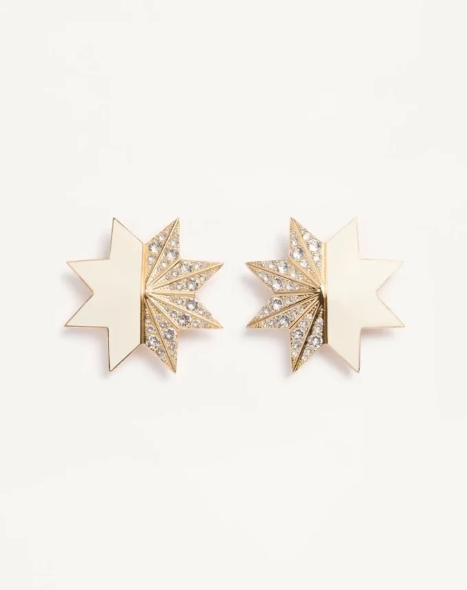 Pas Plus Earrings In Metal, Enamel And Swarovski® Crystals