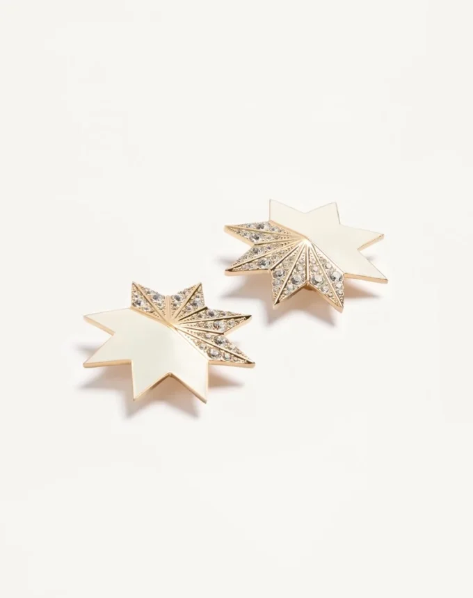 Pas Plus Earrings In Metal, Enamel And Swarovski® Crystals