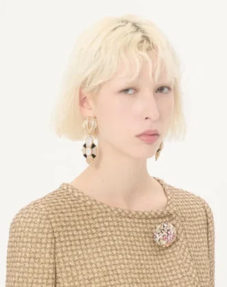 Pas Plus Earrings in Metal, Resin, Enamel, and Swarovski® Crystals