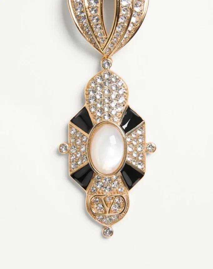 Pas Plus Earrings in Metal, Resin, Enamel, and Swarovski® Crystals