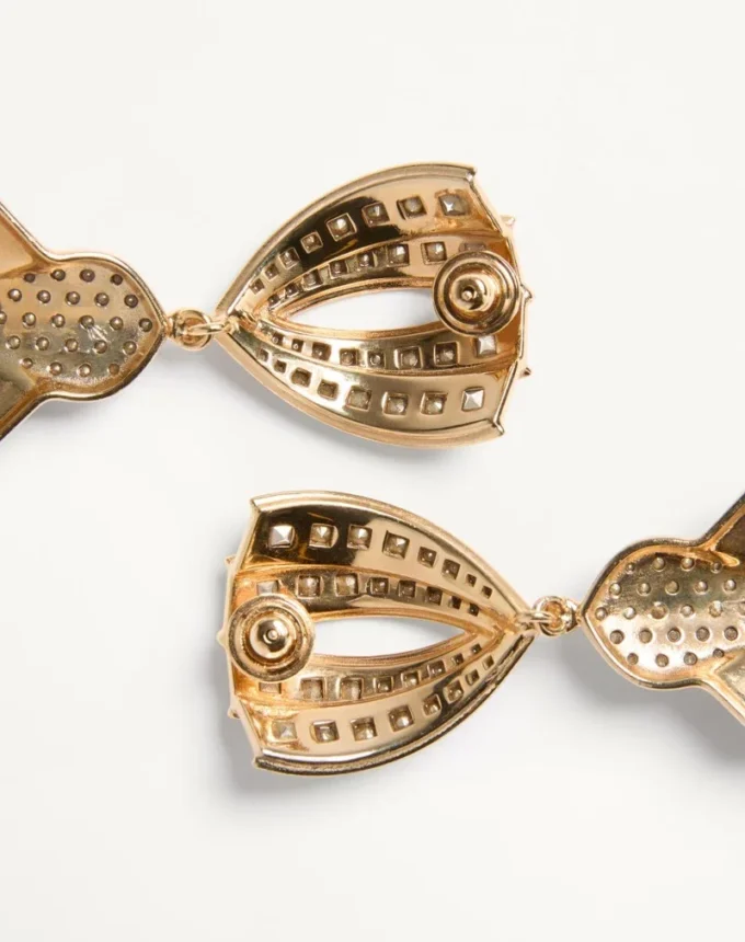 Pas Plus Earrings in Metal, Resin, Enamel, and Swarovski® Crystals