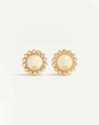 Pas Plus Metal And Pearl Earrings