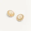 Pas Plus Metal And Pearl Earrings