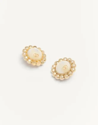 Pas Plus Metal And Pearl Earrings