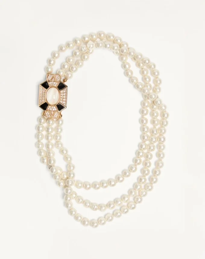 Pas Plus Necklace In Metal, Enamel, Resin, Pearls And Swarovski® Crystals