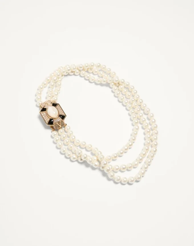 Pas Plus Necklace In Metal, Enamel, Resin, Pearls And Swarovski® Crystals