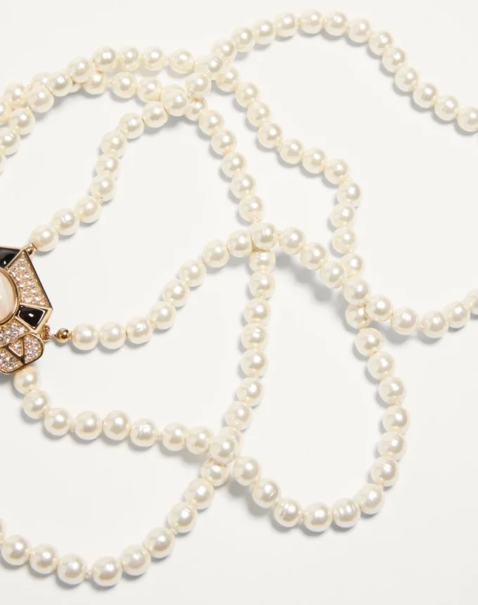 Pas Plus Necklace In Metal, Enamel, Resin, Pearls And Swarovski® Crystals