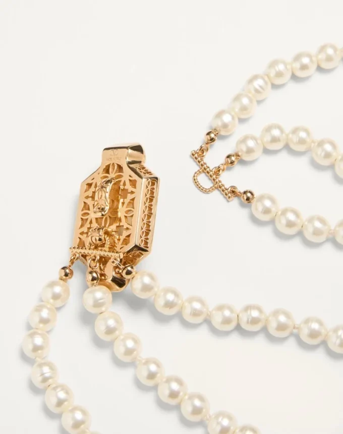 Pas Plus Necklace In Metal, Enamel, Resin, Pearls And Swarovski® Crystals